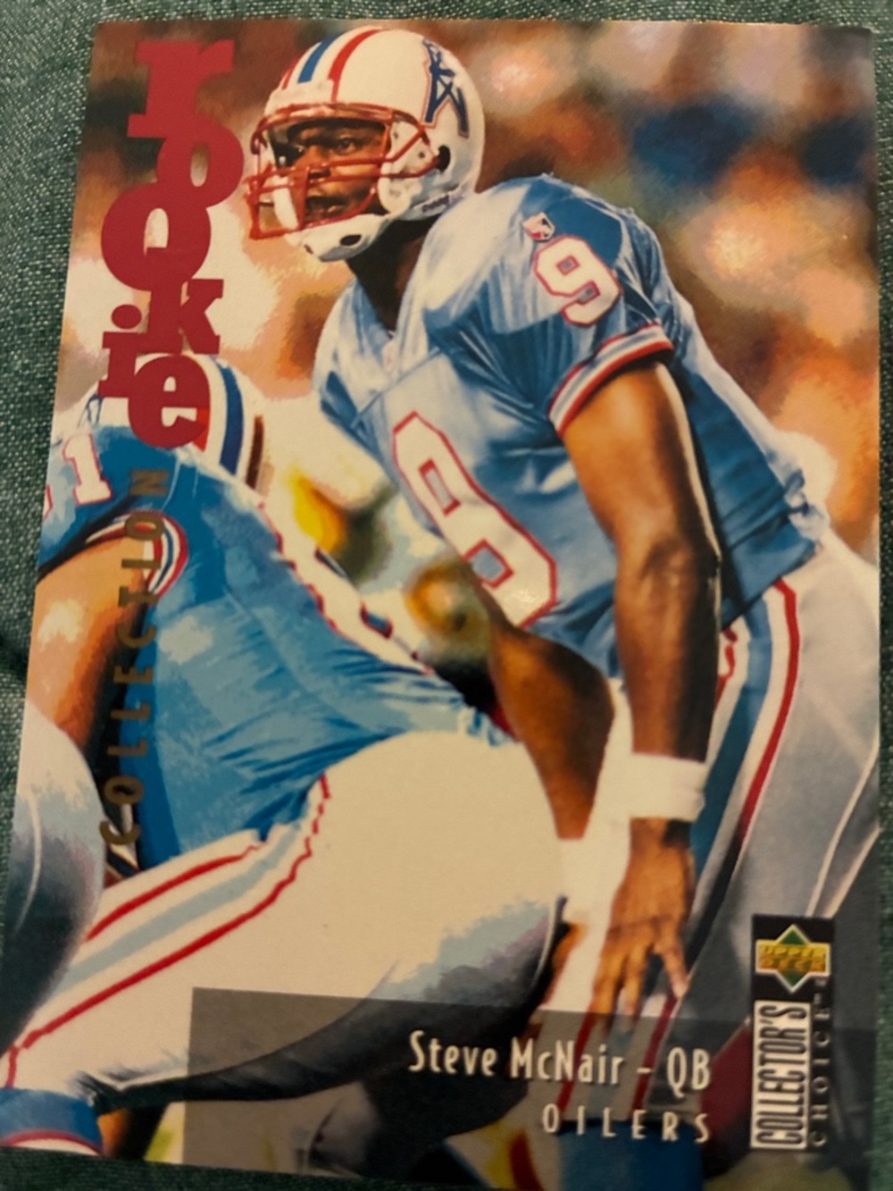 Steve McNair Houston Oilers Rookie Football Card - Light Blue Jersey